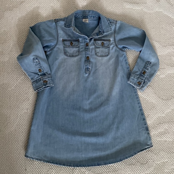 Kids OshKosh B’gosh chambray/denim long sleeves button down 1/4 A line, Size 5T - Picture 12 of 13